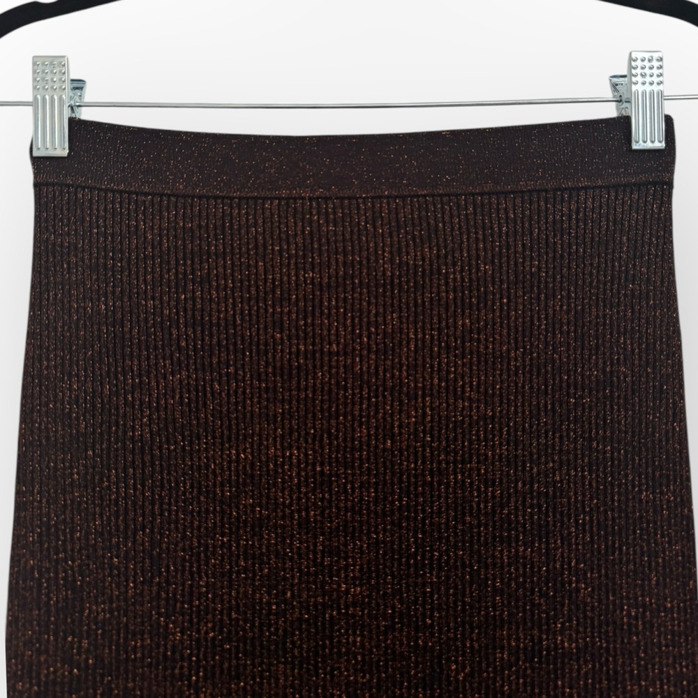ALEXANDER WANG $385 Retail Brown Ribbed Knit Maxi Skirt, Size Small - Picture 10 of 14